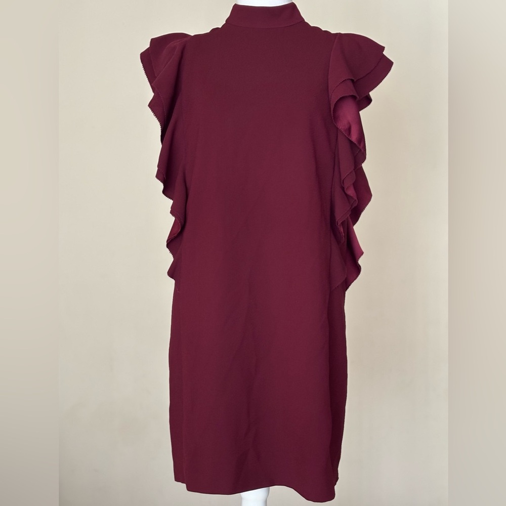 Kate Spade Burgundy Ruffle Mini Dress Size 2